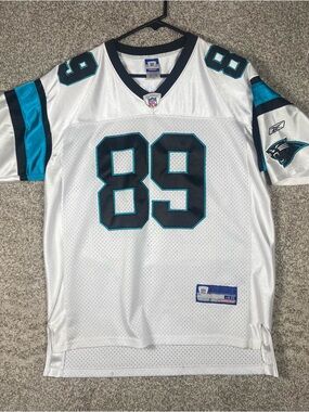 Carolina Panthers Steve Smith Reebok Jersey Size 48 White NFL On Field Vintage